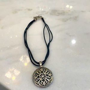 Necklace with silver medallion